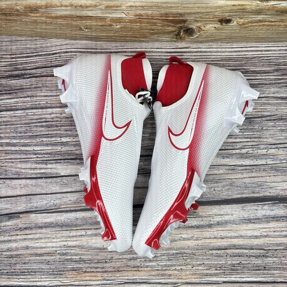Size 12.5 Nike Vapor Edge Pro 360 White/Red Football Cleats AO8277-102